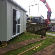 4.8 x 2.4m cabin being setup 4.8 x 2.4m Cabin Being Setup